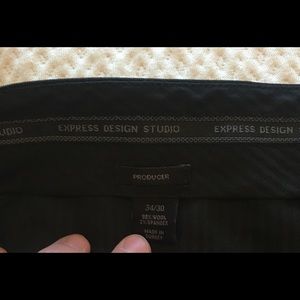Express Black slacks with pinstripes